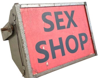 Vintage English Adapted Upcycled Sex Shop Advertising Electric Light Wall Or Desktop Bedside Studio Lamp c1970&#39;s / EVE