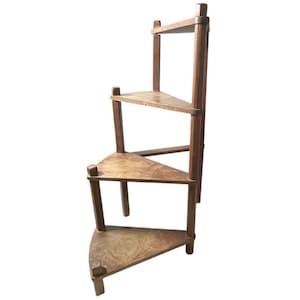 Vintage French Library Bookcase Plant Stand Bookshelf Wooden Twisting Floor Standing Shelf Unit Shelves circa 1950-60's / EVE