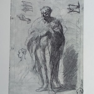Vintage French Grand Master Print Grange Bateliere Paris De Grands Maitres Honore Daumier Portrait d&#39;Henry Monnier c1970&#39;s / EVE of Europe