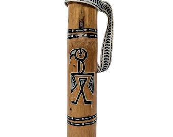 Vintage South American Chilli Rain Maker Shaker Dried Wood Cacti Wooden Percussion Musical Instrument Maracas c1980-1990's / EVE