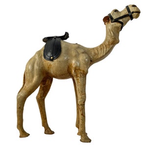 Vintage Tunisian Large Leather Souvenir Camel Ornament Figurine Gift circa 1980-90&#39;s / EVE