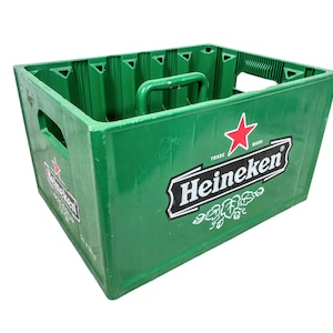 Vintage French Heineken Plastic 24 Bottle Crate Caddie Holder Basket Case Carrier Stand circa 2000 / EVE