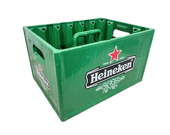 Vintage francés Heineken plástico 24 botella caja Caddy titular cesta caja portador soporte circa 2000 / EVE