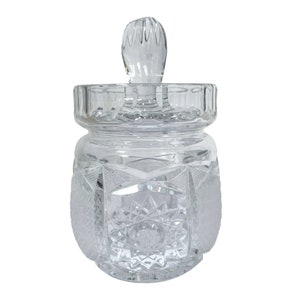 Vintage Czech Glass Jam Confitures Condiment Preserve Marmalade Jar Pot With Lid 1970-80&#39;s / EVE