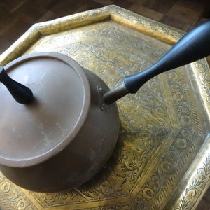 Vintage English copper metal saucepan cooking pot with lid circa 1950's / EVE of Europe image 1