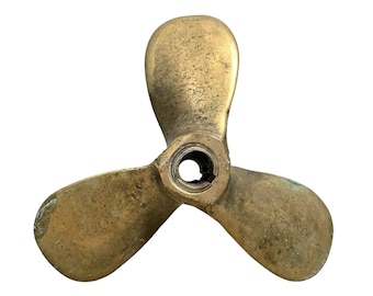 Vintage French Bronze Metal Ship Boat Propeller Tarnish Patina circa 1950-70's / EVE