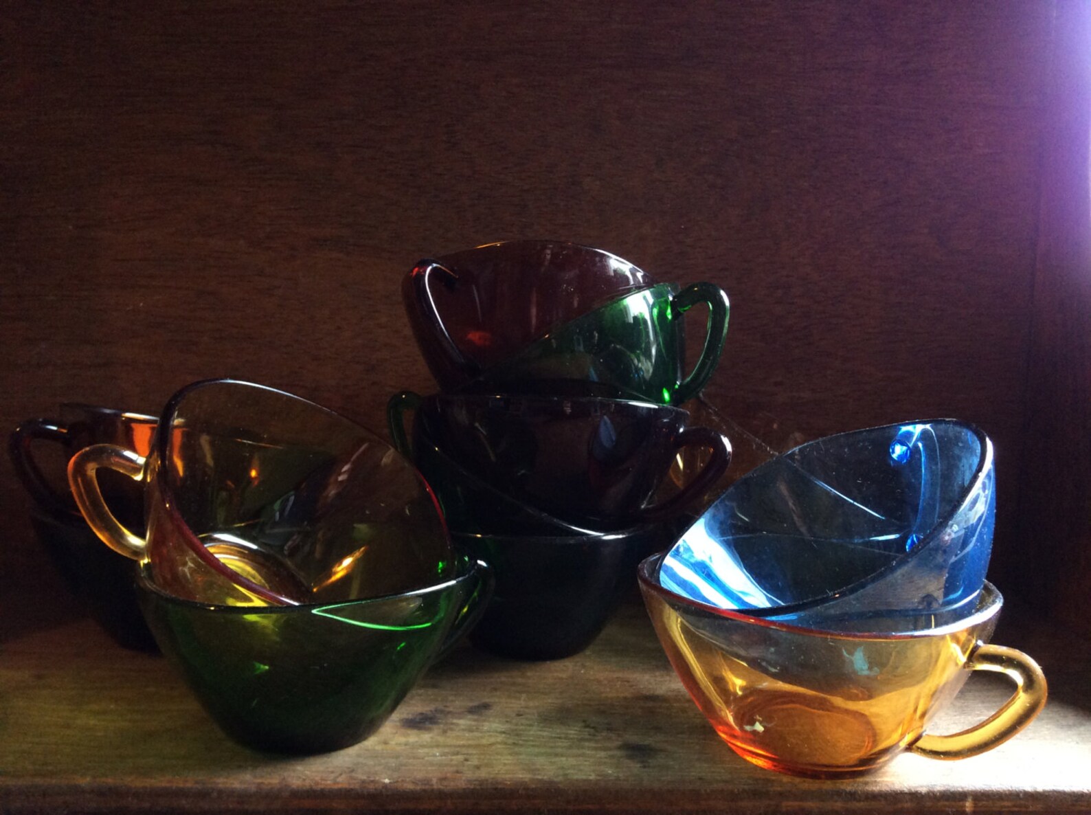 Vintage French Glass 13 Cups Multicolored Circa 1960-70's - Etsy