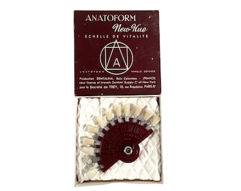 Vintage French USA Anatoform New Hue Plastic False Replacement Teeth Tooth Colour Checker Identification Oddity Collection c1950-70's / EVE