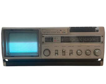 Vintage Japanese TTS 2002 TV Cassette Player Stereo Portable Radio Hi-Fi Battery Mains circa 1980-90's / EVE