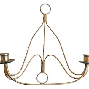 Vintage Französisch Gold Messing Bronze Lackiert Wand Kerzenhalter Leuchter Licht Beleuchtung Kerzenständer c1980-90&#39;s / EVE of Europe