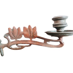 Vintage Englisch Messing Bronze Wand Klavier Kerzenhalter Leuchter Metall Licht Display Beleuchtung Kerzenständer c1920-30 / EVE von Europa