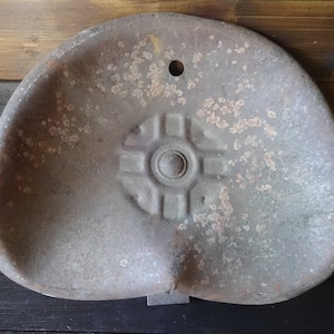 Vintage French Tractor Machinery Seat Metal Stool Industrial Agricultural Salvage Tabouret circa 1950&#39;s / EVE
