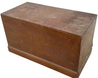 Antique French Wooden Sewing Machine Box Cover Top Industrial Decor Display Old Spares Repairs Prop c1920-30's / EVE