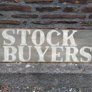Letrero de madera vintage inglés grande para tienda, pintado a mano, para compradores de acciones, publicidad, regalo comercial, década de 1990 / EVE of Europe