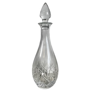Vintage French Wine Water Spirits Clear Glass Crystal Caraffe Drinks Table Decanter Jug circa 1970-80&#39;s / EVE