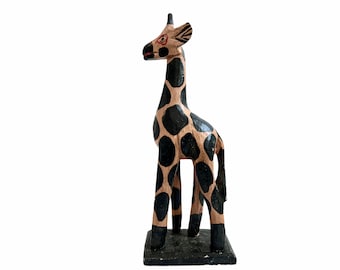 ヴィンテージの木製キリン、アフリカンレトロ、ミッドセンチュリー1960