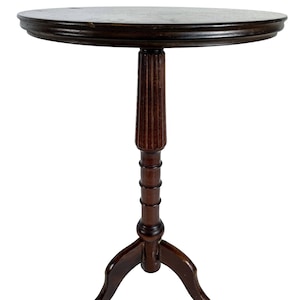 Vintage French Varnished Wood Small Table Plant Stand Plinth Wooden Side Flower Pot Ornament Display Tabouret Sellette c1960-70&#39;s / EVE
