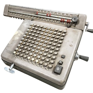 Vintage French Monroe Counting Machine Typewriter Damaged Steampunk Industrial Decor Display Old Spares Repairs Prop c1950-60&#39;s / EVE