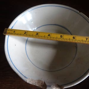 Antique Chinese White Blue Large Rice Noodle Serving Bowls Dish Damaged Chipped circa 1800's / EVE of Europe image 2