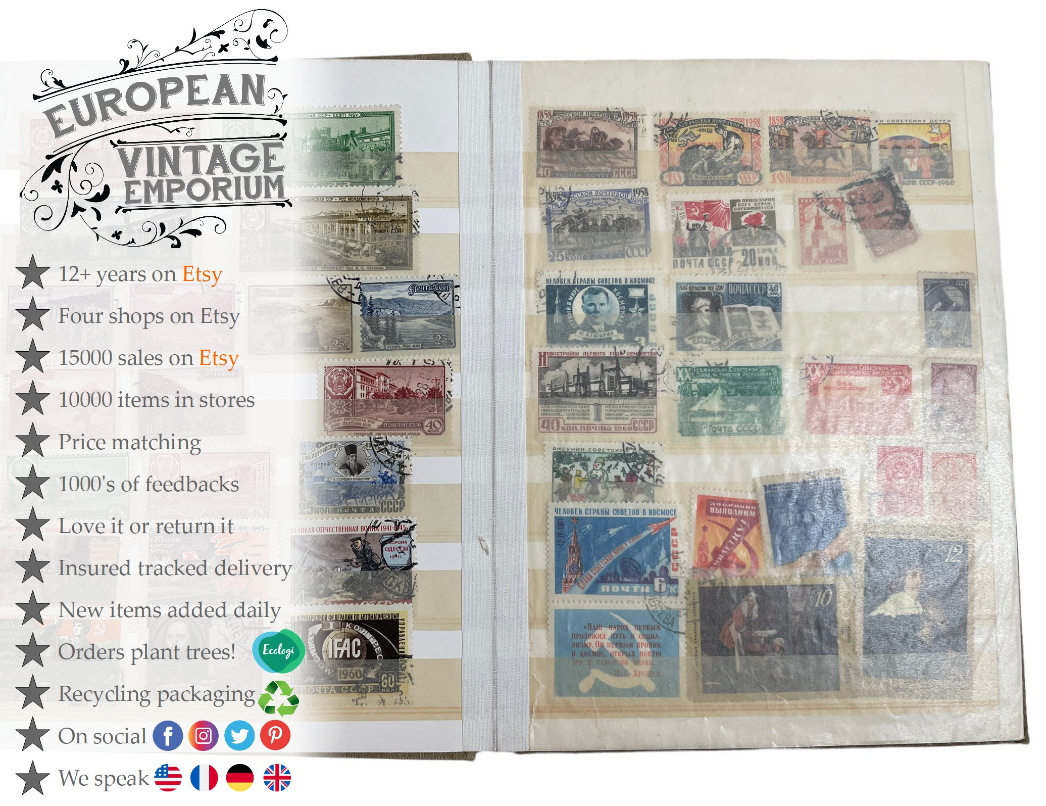 Explorer World Stamp Collector Album 1960 - Partially Filled