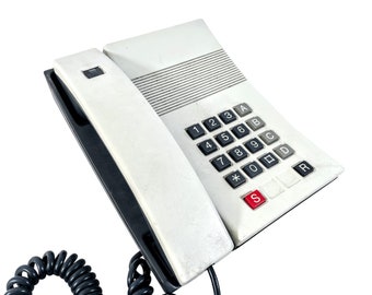 Vintage French Grey Black Push Button Telephone circa 1980-90's / EVE