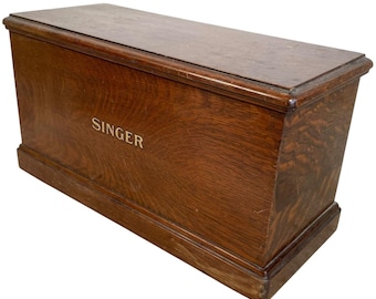 Antique French Singer Wooden Sewing Machine Box Cover Top Industrial Decor Display Old Spares Repairs Prop c1920-30's / EVE
