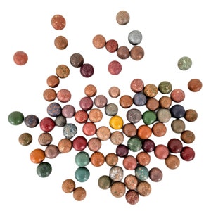 Antique French Unsorted Clay Marbles Marble Mixed Job Lot Collection Selection Toy Game Collector circa 1850-1900&#39;s / EVE