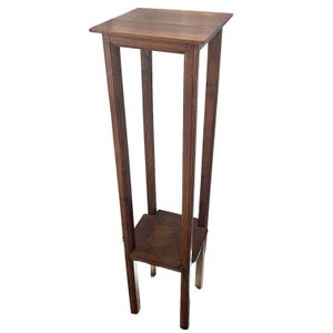 Vintage French Pedestal Square Side Table Compact Stand Display Plant Pot Plinth Tall Style Tabouret c1950-60&#39;s / English Shop