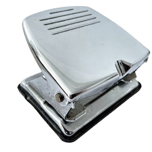 Vintage Spanish Petrus Silver Metal Hole Punch Desktop Prop circa 1970-80&#39;s / EVE