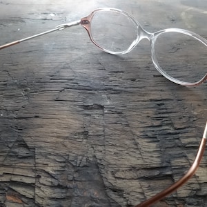 Vintage English prescription bifocal reading glasses spectacles optical aids circa 1970-80's / EVE of Europe