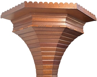 Vintage French Corner Shelf Wooden Wood Stand Plinth Wall Hanging Display Storage circa 1950-60's / EVE