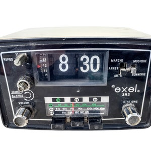 Vintage French Exel 382 Clock Radio Radio circa 1970-80&#39;s / EVE