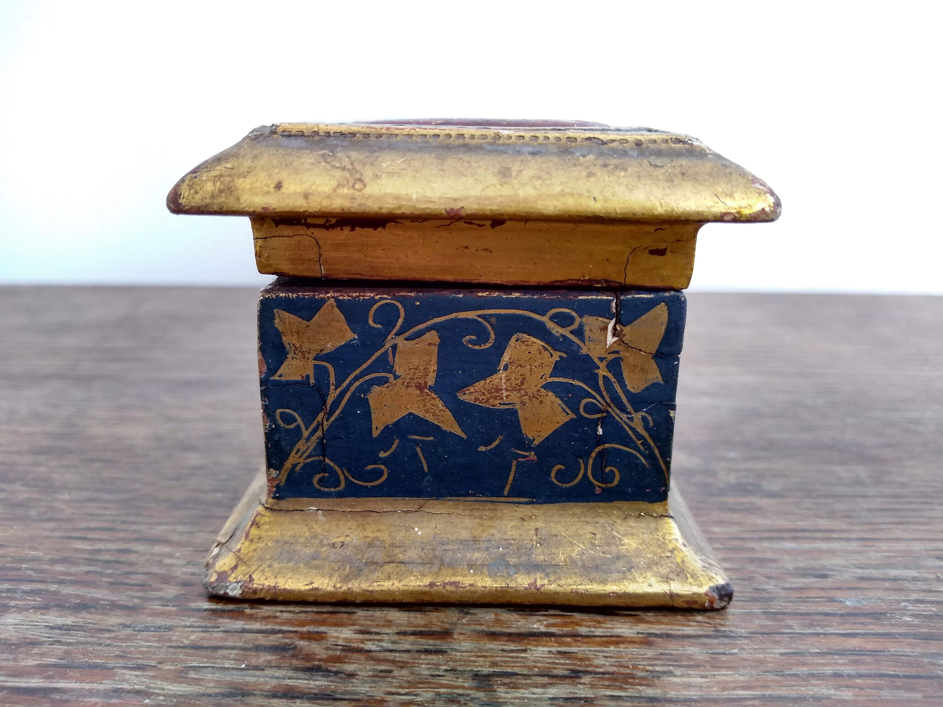 Vintage French Wooden Wood Stamp Box Dispenser with lid Etsy