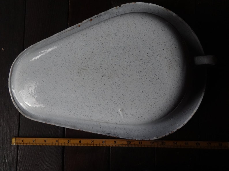 Vintage French Enamel Bed Pan Hospital Bed Bound Disabled Home Etsy