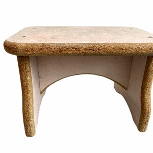 Vintage French Home Made Shaped Chip Board Stand Plinth Stool Bench Display Wooden Wood Chair Side Prop Plant Pot Tabouret c1990&#39;s / EVE