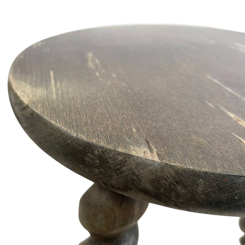 Vintage French Spiral Stool Chair Seat Wooden Wood Milking Kitchen ...