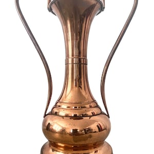 Vintage French Villedieu Copper Handled Vase Trophy Display Pot circa 1960-70's / EVE