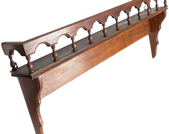 Vintage French Wooden Caged Shelf Tier Wall Hanging Mounted Shelving Country Cottage Arts Crafts circa 1960-70's / EVE