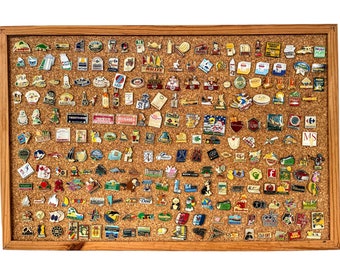 Vintage Pin Lapel Badge Brooch Collar Souvenir Large Collection 200+ Job Lot As Pictured circa 1970-1990's / EVE