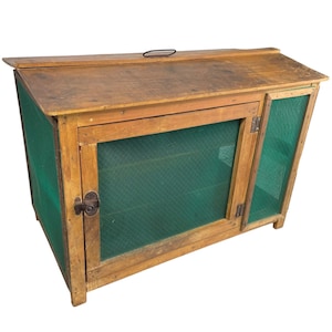 Vintage French Fromagier Gardeniere Fromage Cheese Sausage Pie Safe Cooling Mesh Closet Food Storage Box circa 1950-60&#39;s / EVE