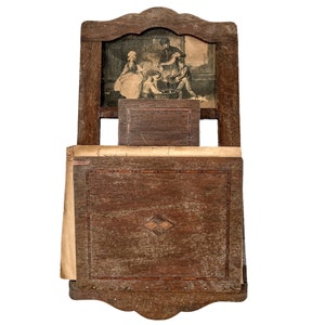 Antique French Wooden Letter Document Stand Rack Desk Office Decor Wall Mounted circa 1910-20's / EVE