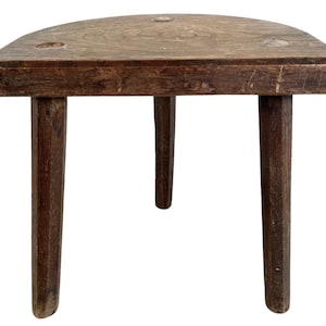Vintage French Milking Stool Wooden Wood Chair Seat Kitchen Table Farm Farmhouse Seat Plant Rest Stand Plinth Tabouret Small c1960's / EVE