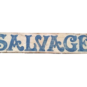 Letrero de tienda vintage inglés grande de madera SALVAJE pintado a mano, letrero publicitario para cueva de hombre comercial c1990 / EVE of Europe