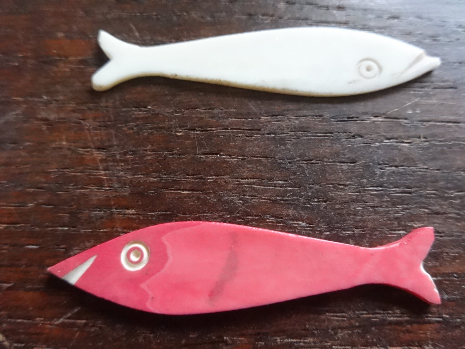 Antique Chinese Bone Fish Gaming Chip Counter Token Hand Produced ...