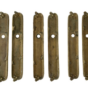 Vintage French Ornate Brass Metal Gold Coloured Door Plates Push Plate Interior Interior Decor Hardware circa 1930-1940&#39;s / EVE