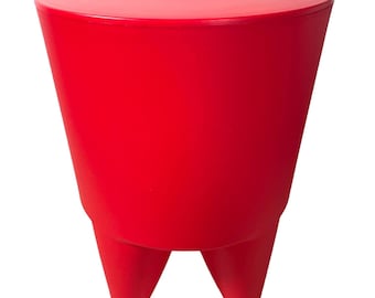 Vintage French Stool Starck Rest Chair Plinth Stand Display Plastic Tabouret Red Designer Storage Tabouret THREE AVAILABLE c1990's / EVE