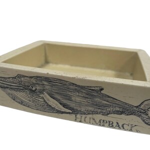 Vintage English Scrimshaw Resin Faux Fake Whale Whaleship Beatrice Home Is The Sailor Trinket Box Jewellery Storage circa 1980-90's / EVE image 8