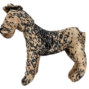 Vintage French Toy Terrier Dog Teddy Plush Brown Toy Sawdust Stuffed circa 1920-40&#39;s / EVE