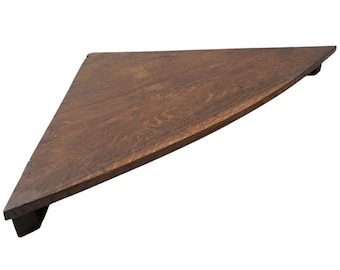 Vintage French Single Wood Corner Shelf Side Table Stand Tabouret Plinth Display Wooden c1960-70's / EVE