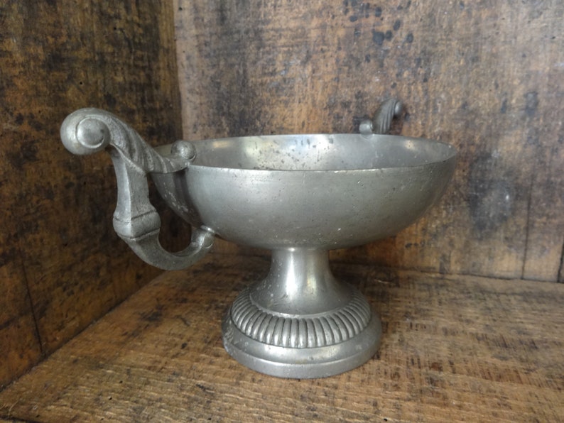 Vintage French Pewter Unengraved Loving Trophy Winner Cup prize handled award c1960-70/'s English Shop